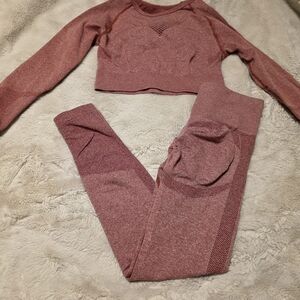 SHEIN Pink Leggings and Crop Top Set